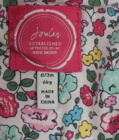 Joules Unisex Pink Puffer Snowsuit 0-3M Quilted Hooded