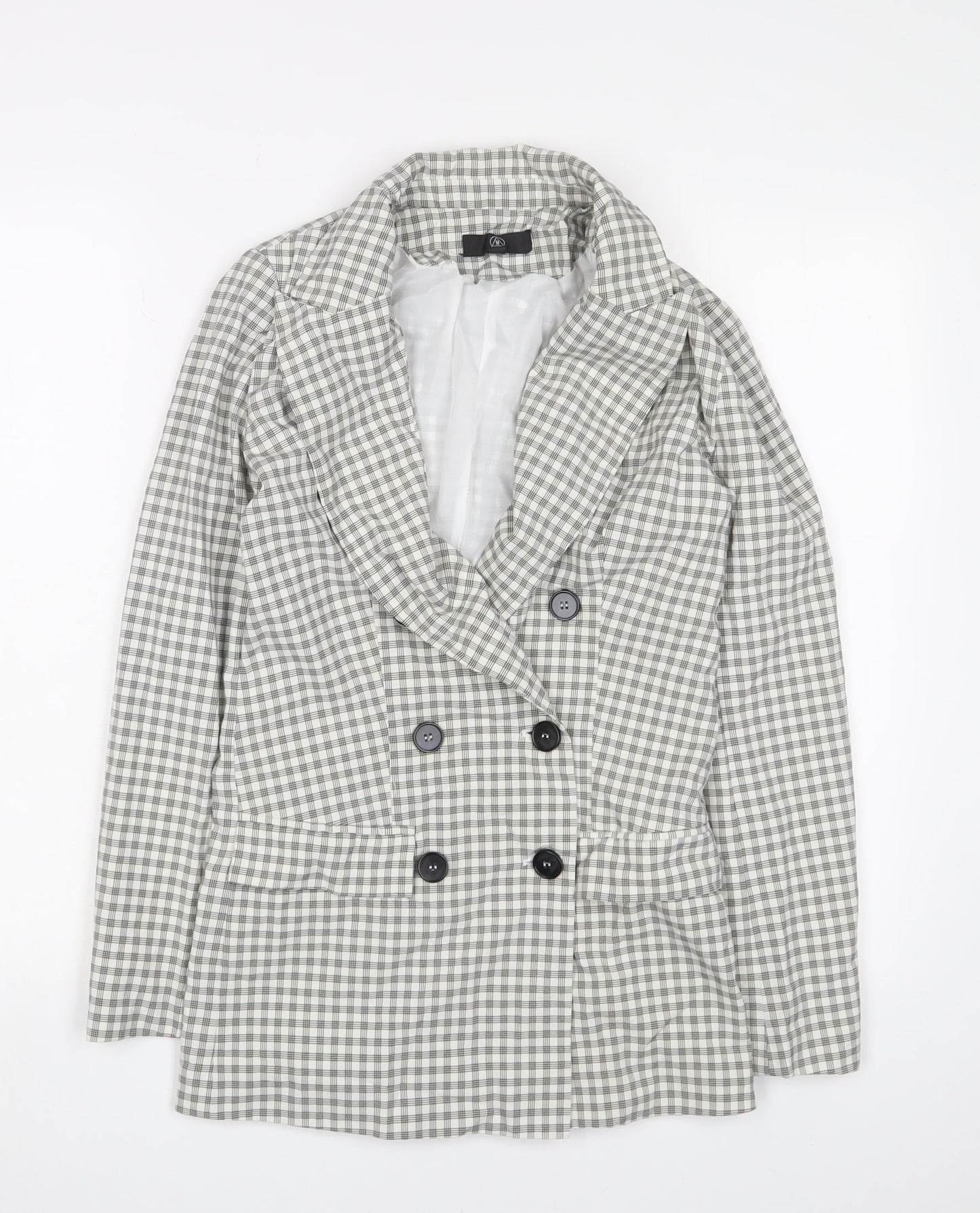 Missguided Stylish Women's Grey Check Blazer UK 6