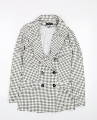 Missguided Stylish Women's Grey Check Blazer UK 6