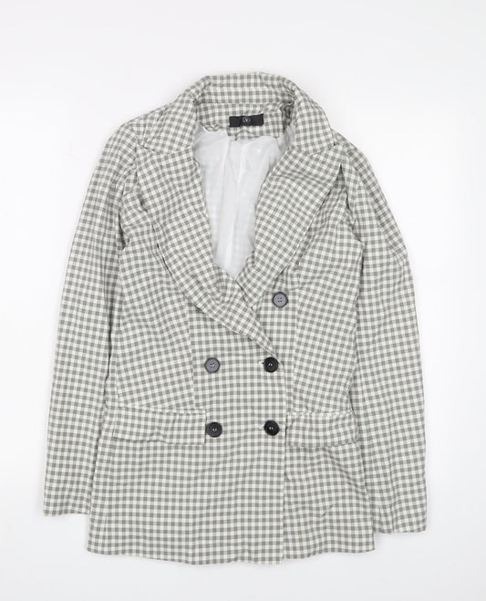 Missguided Stylish Women's Grey Check Blazer UK 6