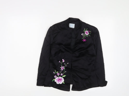 Womens UK Size 8 Oasis Black Kimono Blouse