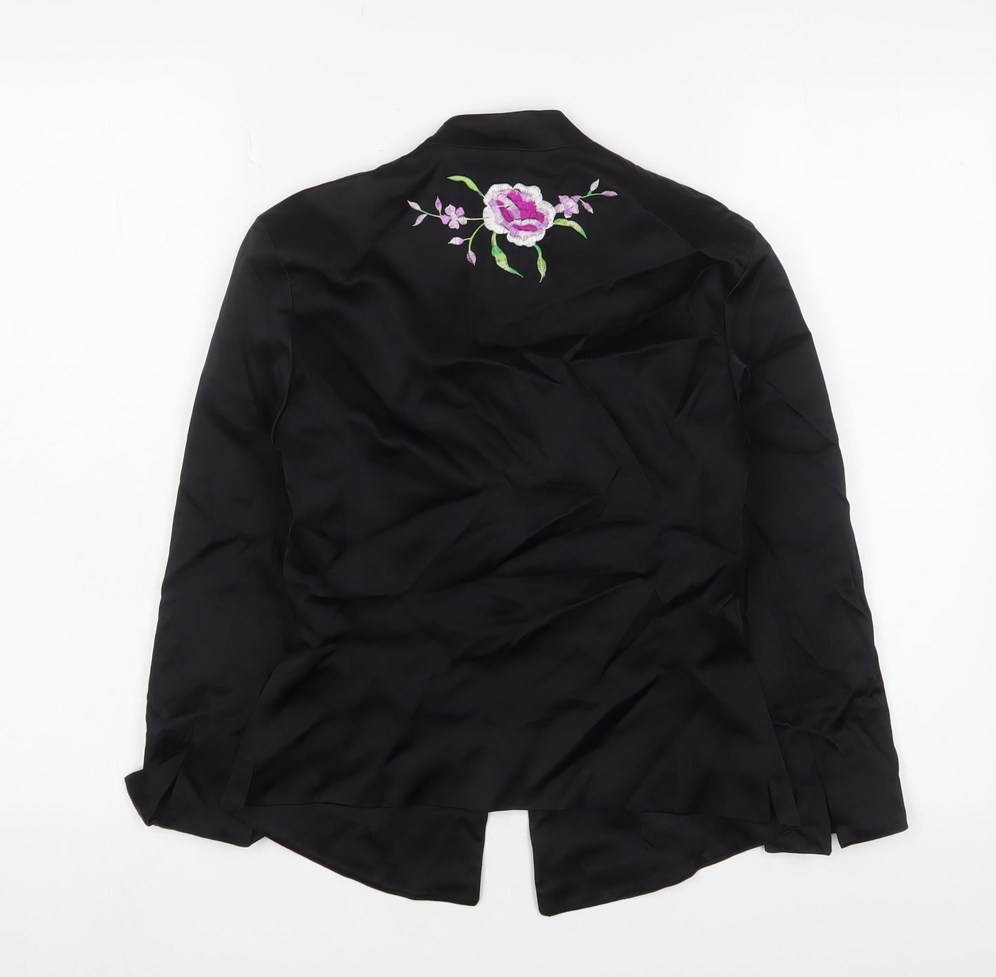 Womens UK Size 8 Oasis Black Kimono Blouse