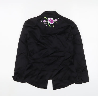 Womens UK Size 8 Oasis Black Kimono Blouse
