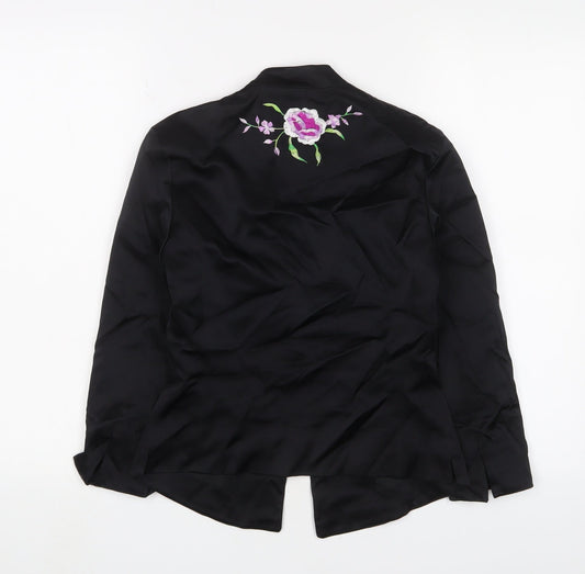 Womens UK Size 8 Oasis Black Kimono Blouse