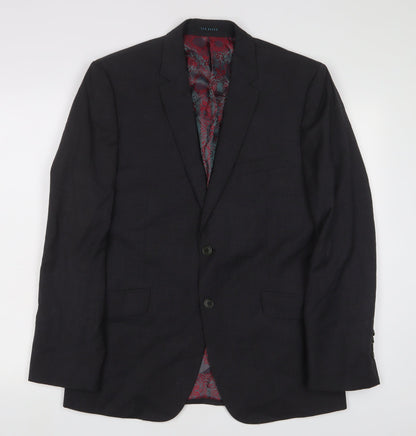 Mens UK Size 38 Ted Baker Regular Black Suit Jacket