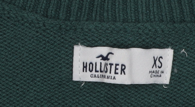Womens UK Size XS Hollister Green Cardigan Jumper
