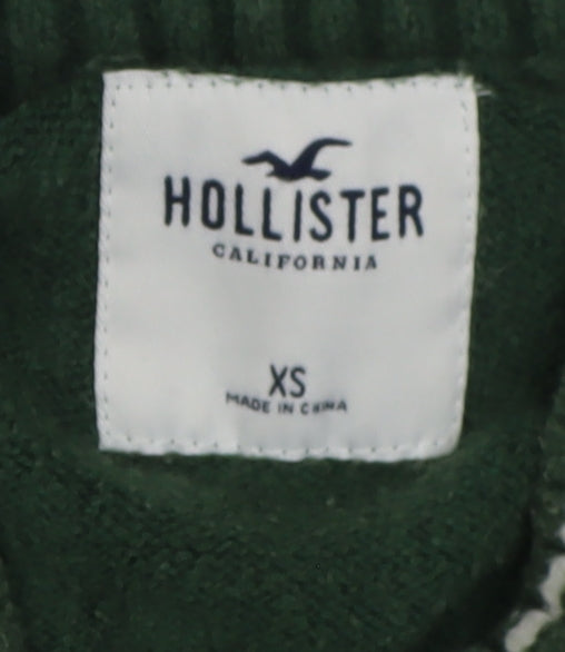 Womens UK Size XS Hollister Green Pullover Jumper