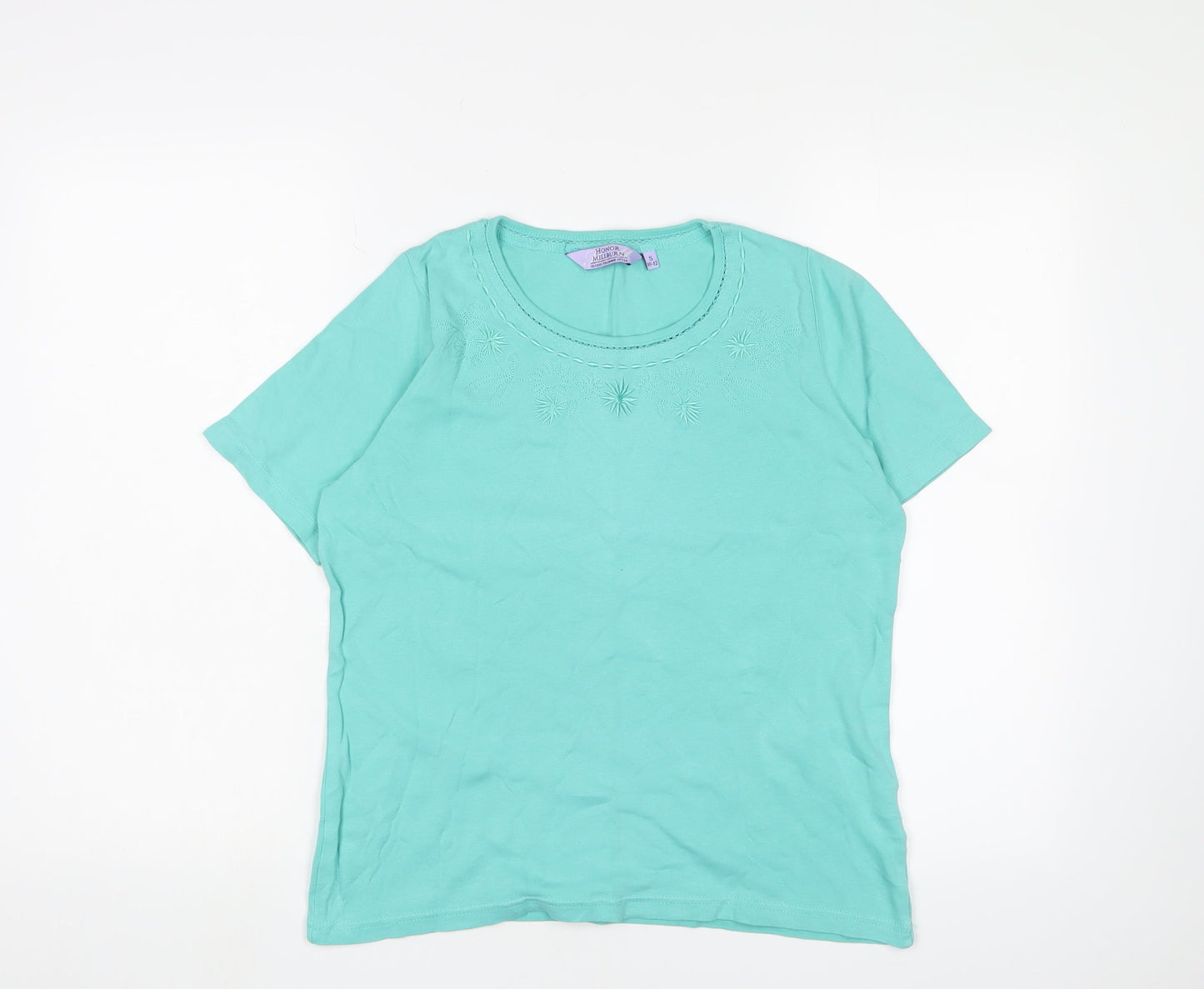 Womens UK Size 10-12 Honor Millburn Blue Basic T-Shirt