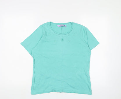 Womens UK Size 10-12 Honor Millburn Blue Basic T-Shirt