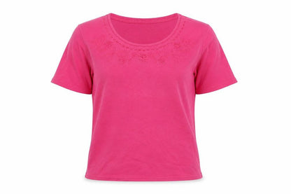 Womens UK Size 10-12 Honor Millburn Pink Basic T-Shirt