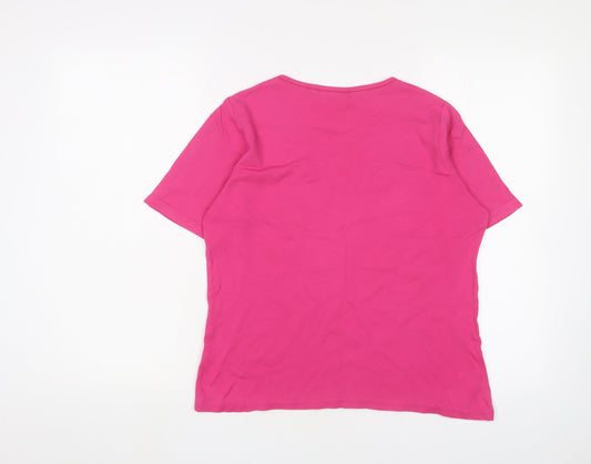Womens UK Size 10-12 Honor Millburn Pink Basic T-Shirt