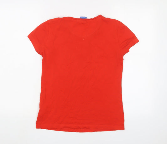 Womens UK Size 10 adidas Red Basic T-Shirt