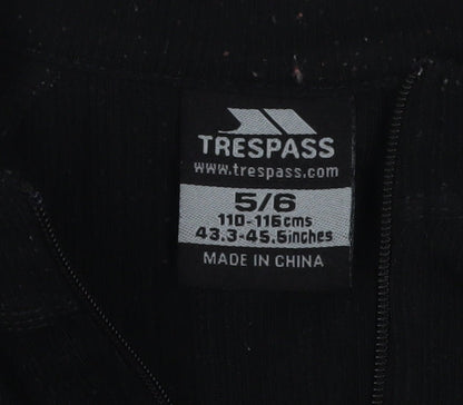 Trespass Boys Black Fleece Full Zip Sweatshirt 5-6 Years