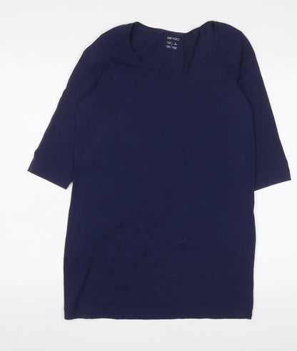 Womens UK Size L ESMARA Blue Basic T-Shirt