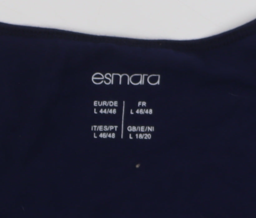 Womens UK Size L ESMARA Blue Basic T-Shirt