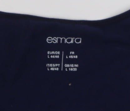 Womens UK Size L ESMARA Blue Basic T-Shirt