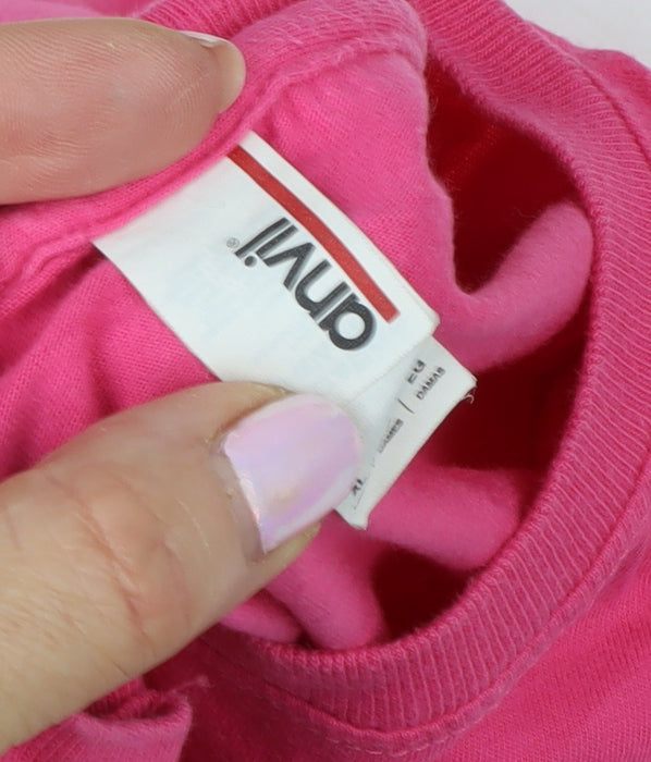 Womens UK Size XL Only Pink Basic T-Shirt