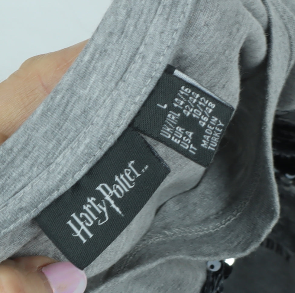 Unisex Adults UK Size L Harry Potter Grey Basic T-Shirt