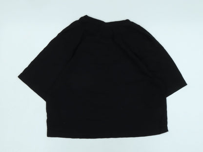 Womens UK Size 12 ellesse Black Cropped T-Shirt