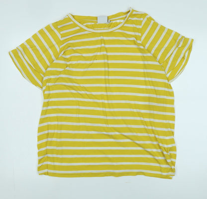 Junarose Women's Yellow Striped T-Shirt Size 18-20