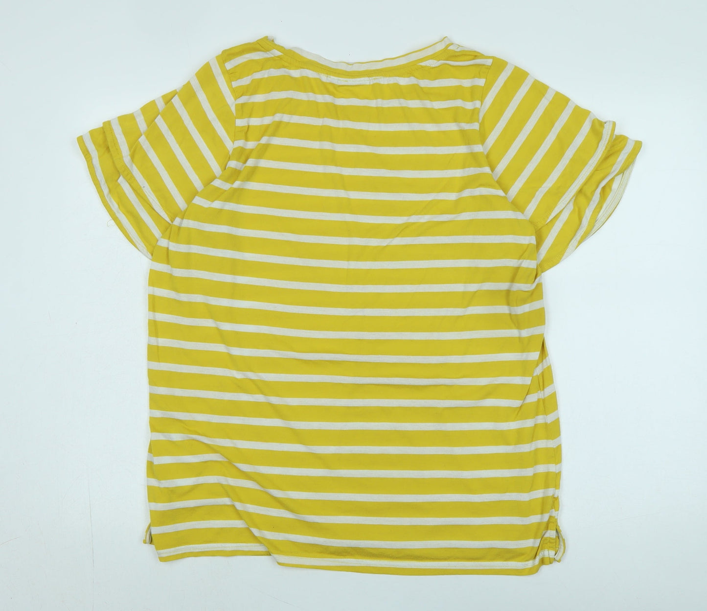 Junarose Women's Yellow Striped T-Shirt Size 18-20