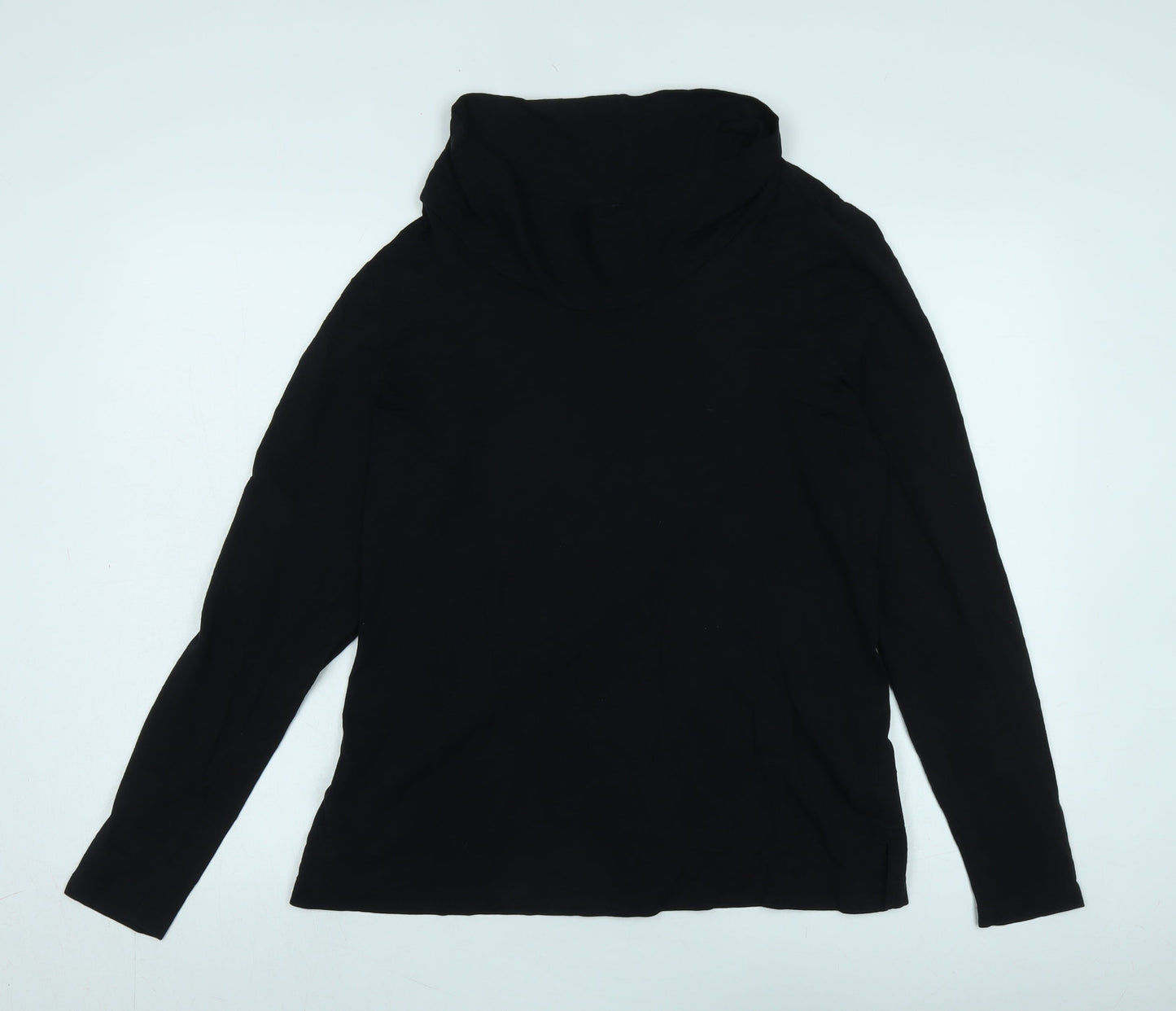 Womens UK Size M Lands' End Black Basic T-Shirt
