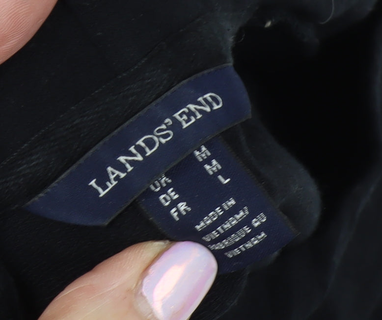 Womens UK Size M Lands' End Black Basic T-Shirt