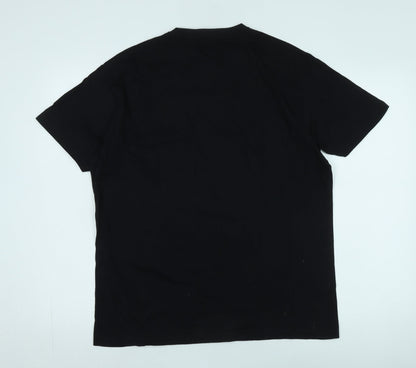 JHK Men's Black Graphic Print T-Shirt Large