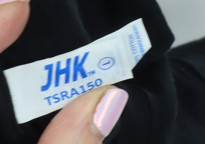 JHK Men's Black Graphic Print T-Shirt Large