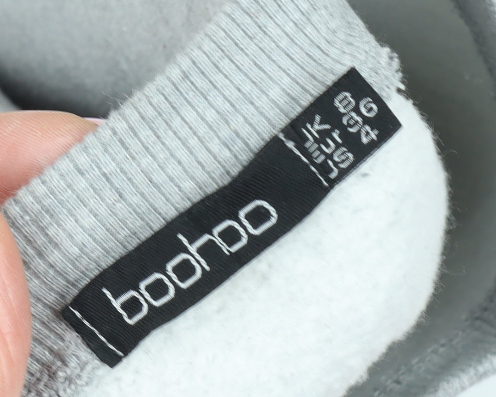 Boohoo Women's Grey Pullover Sweatshirt UK 10, Casual Jersey