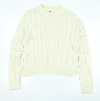 BDG Unisex Ivory Cable-Knit Pullover Jumper M