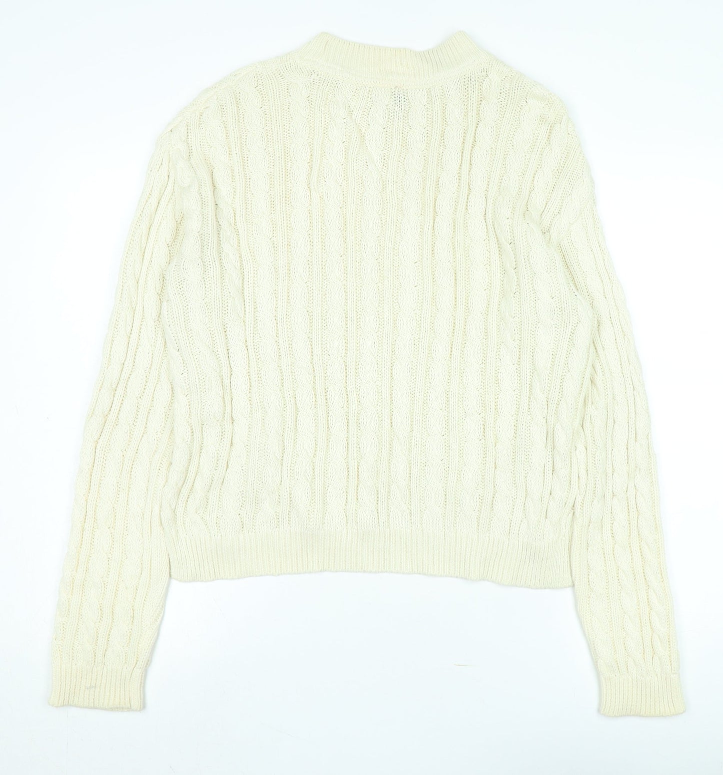 BDG Unisex Ivory Cable-Knit Pullover Jumper M