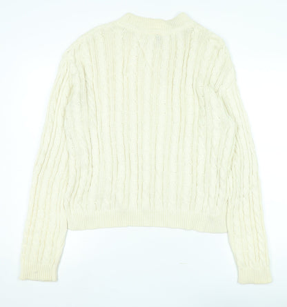 BDG Unisex Ivory Cable-Knit Pullover Jumper M
