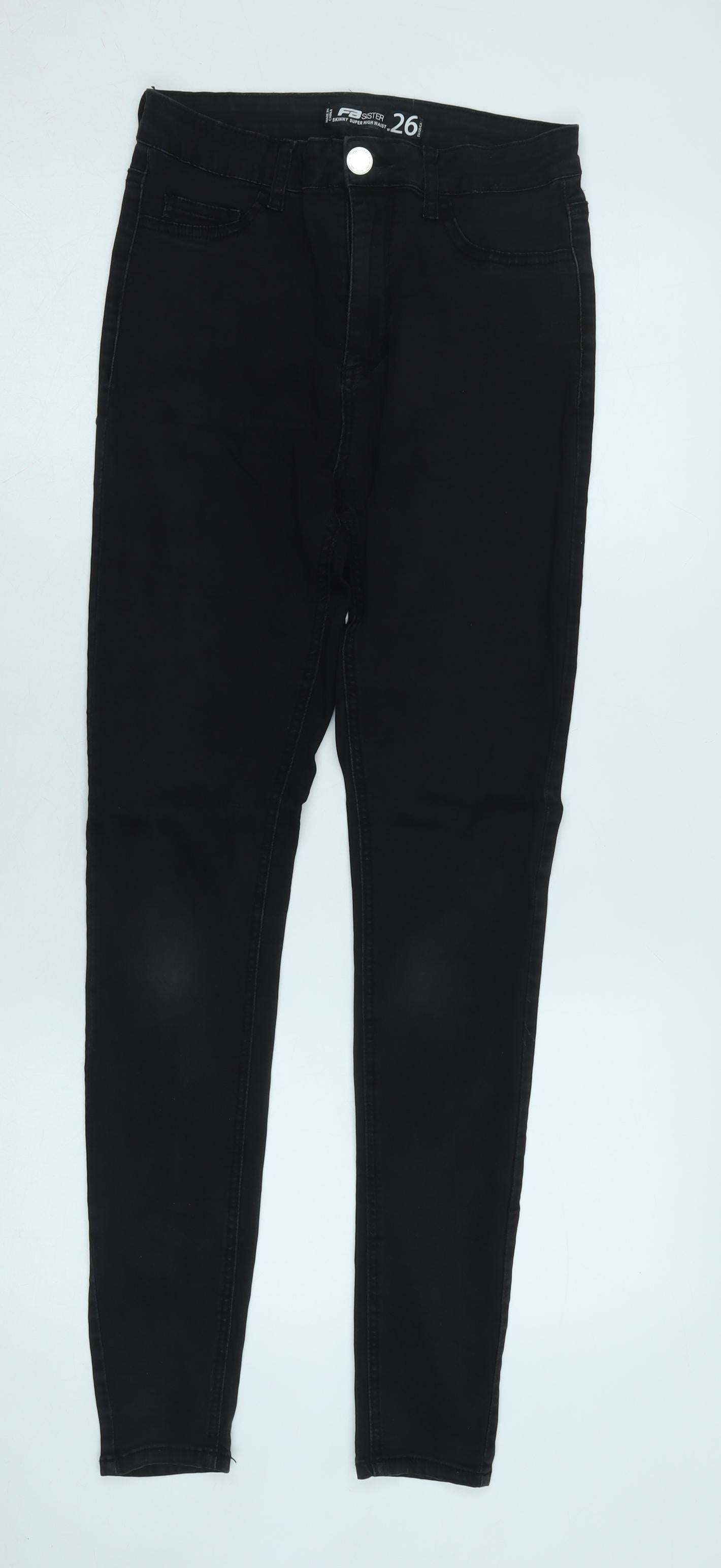 Womens UK Size 2 FB Sister Slim Fit Skinny Black Jeans