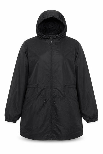 Womens UK Size 10 Active Black Parka Coat