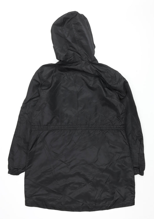 Active Women's Black Parka Jacket with Hood Size 10