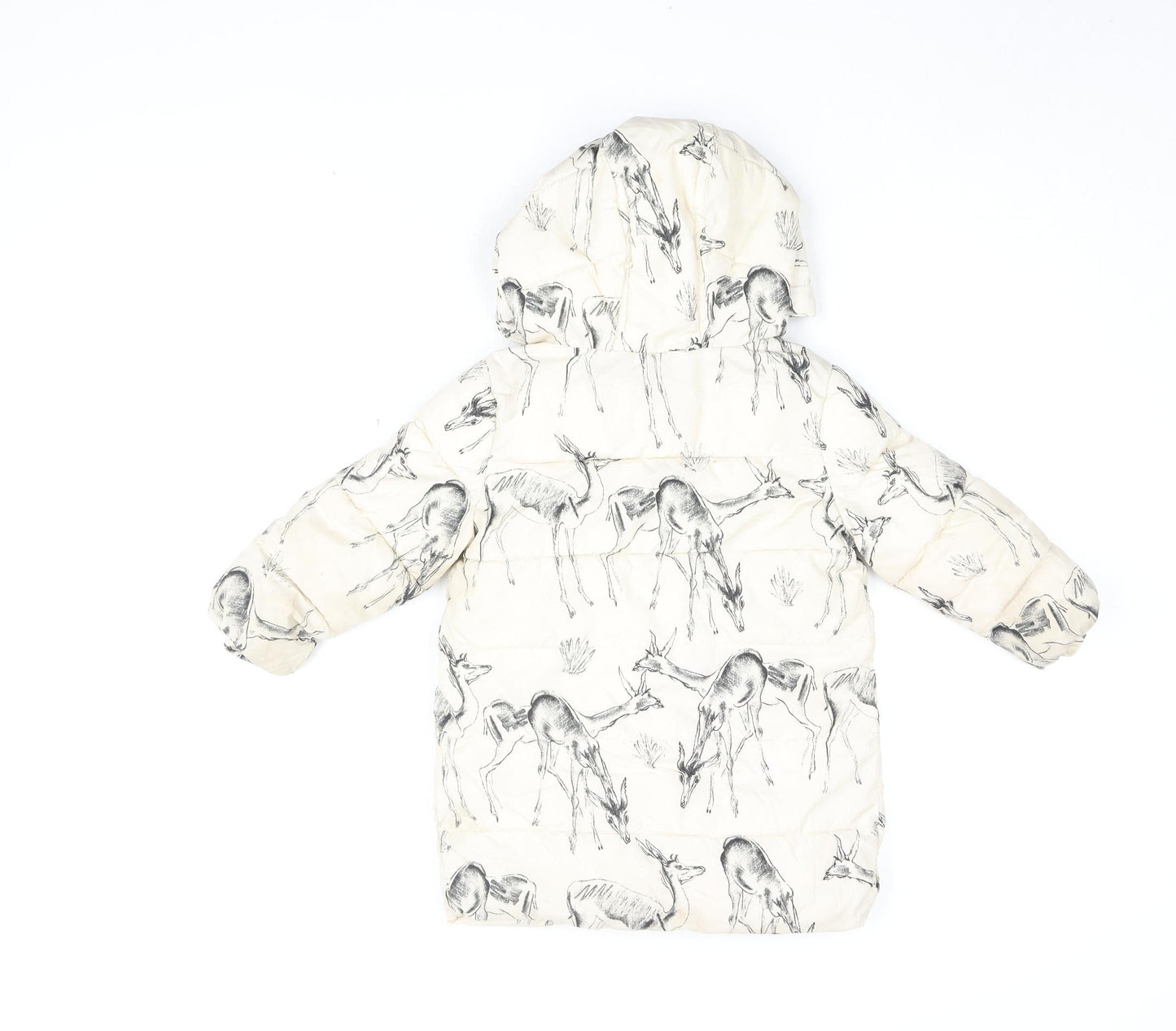 babyGap Girls Ivory Animal Print Puffer Jacket Size 3