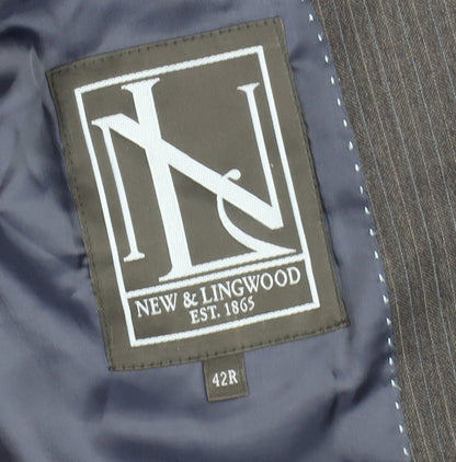 Mens UK Size 42 New & Lingwood Regular Grey Suit 2 Piece