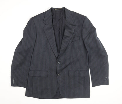 Mens UK Size 38 Marks and Spencer Regular Blue Suit Jacket