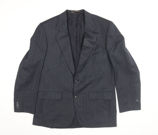 Mens UK Size 38 Marks and Spencer Regular Blue Suit Jacket