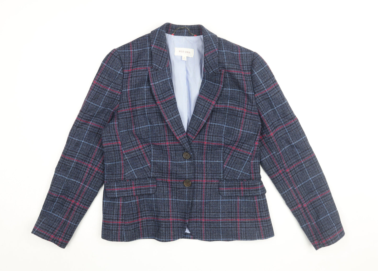 Marks and Spencer Women's Plaid Wool Blazer Size 14