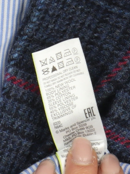 Marks and Spencer Women's Plaid Wool Blazer Size 14