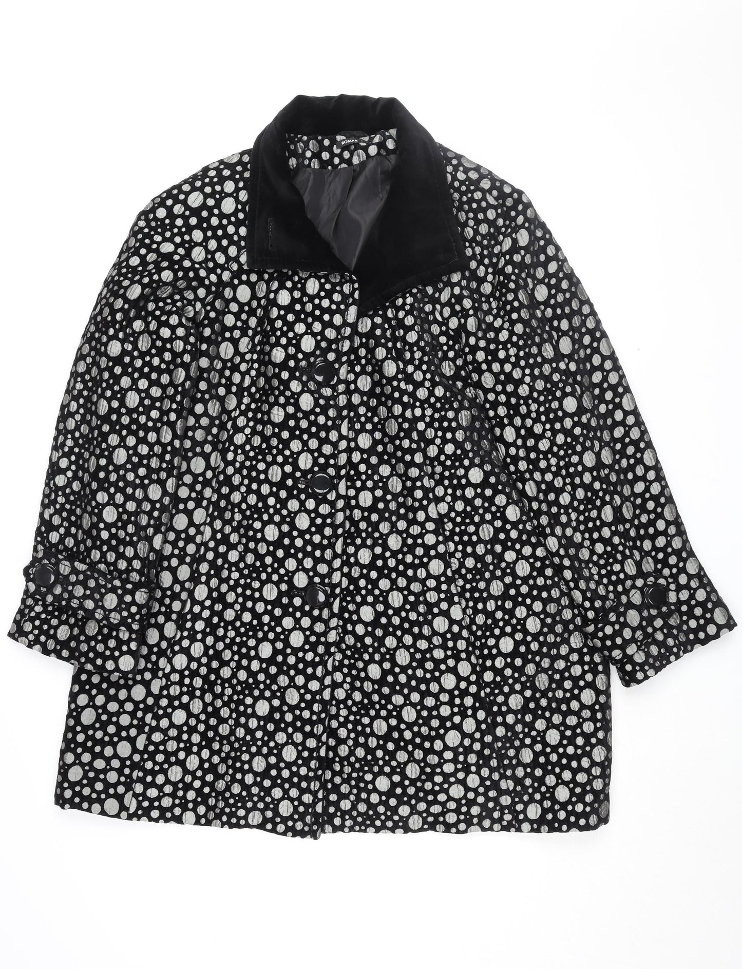 Womens UK Size S Roman Black Overcoat