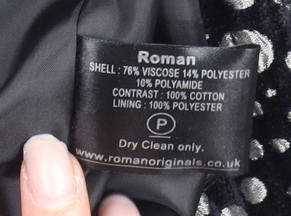 Womens UK Size S Roman Black Overcoat