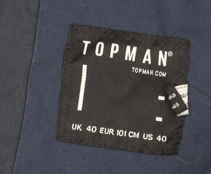 Mens UK Size 40 Topman Blue Basic Jacket