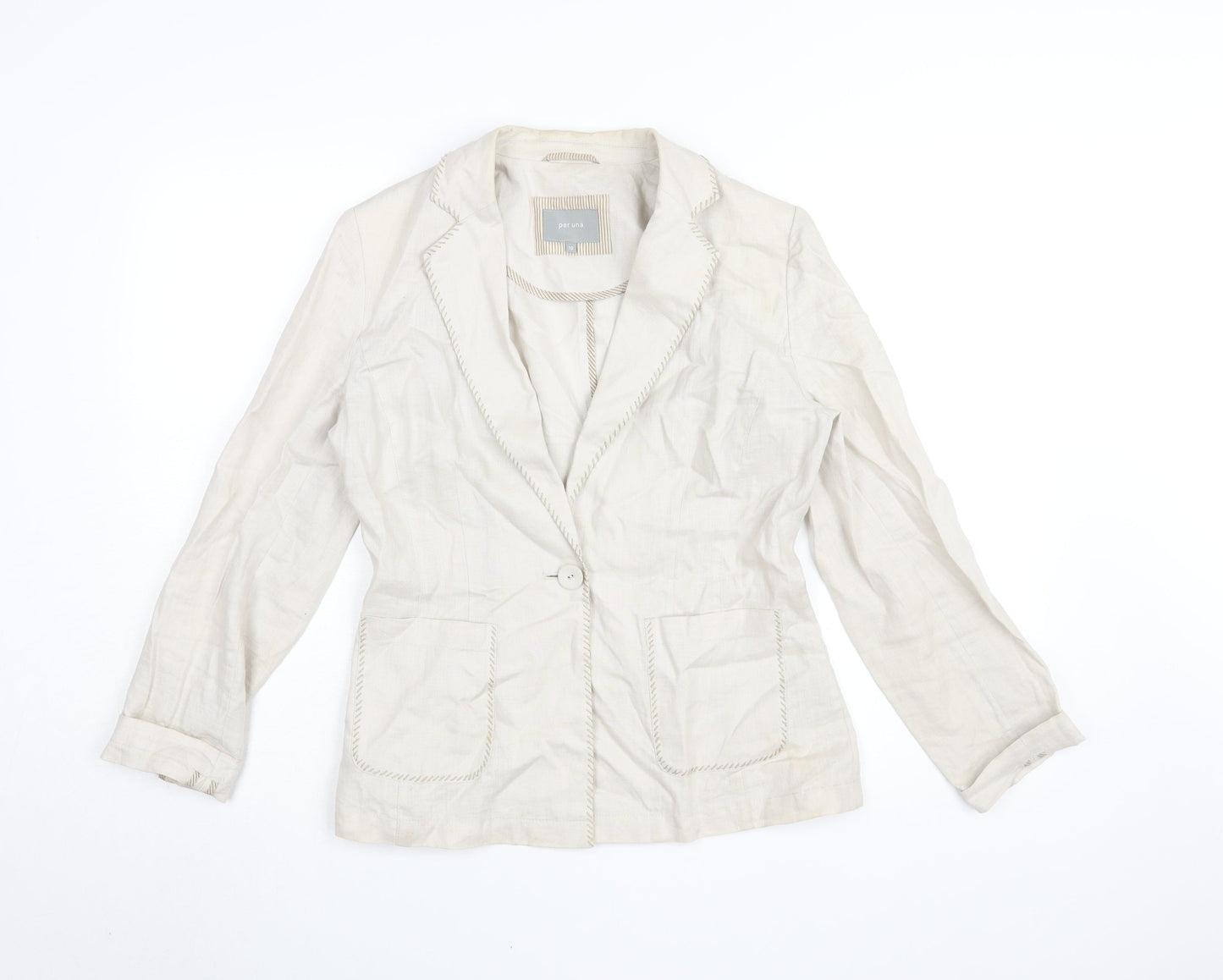 Womens UK Size 10 Per Una Ivory Basic Jacket