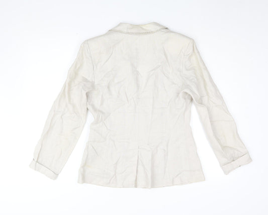 Per Una Women's Ivory Blazer Size 10 Linen Classic
