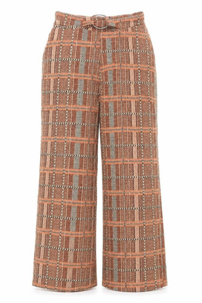 Zara Women's Multicoloured Plaid Wide-Leg Trousers, Size S