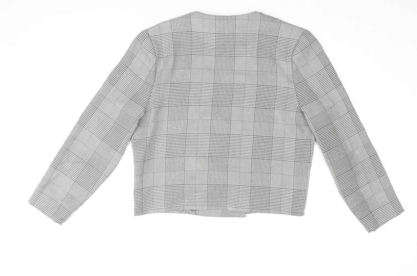 Louise Allen Women's Grey Check Cropped Blazer
