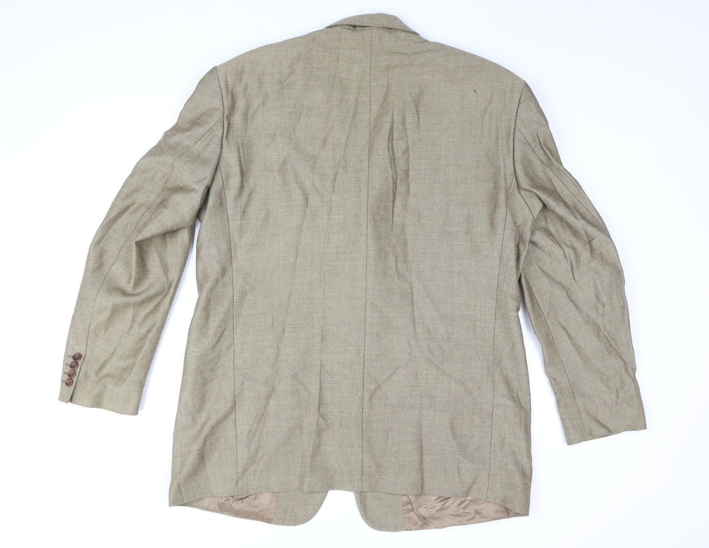 Cezan Beige Wool Men's Blazer Size 46 Formal Wear